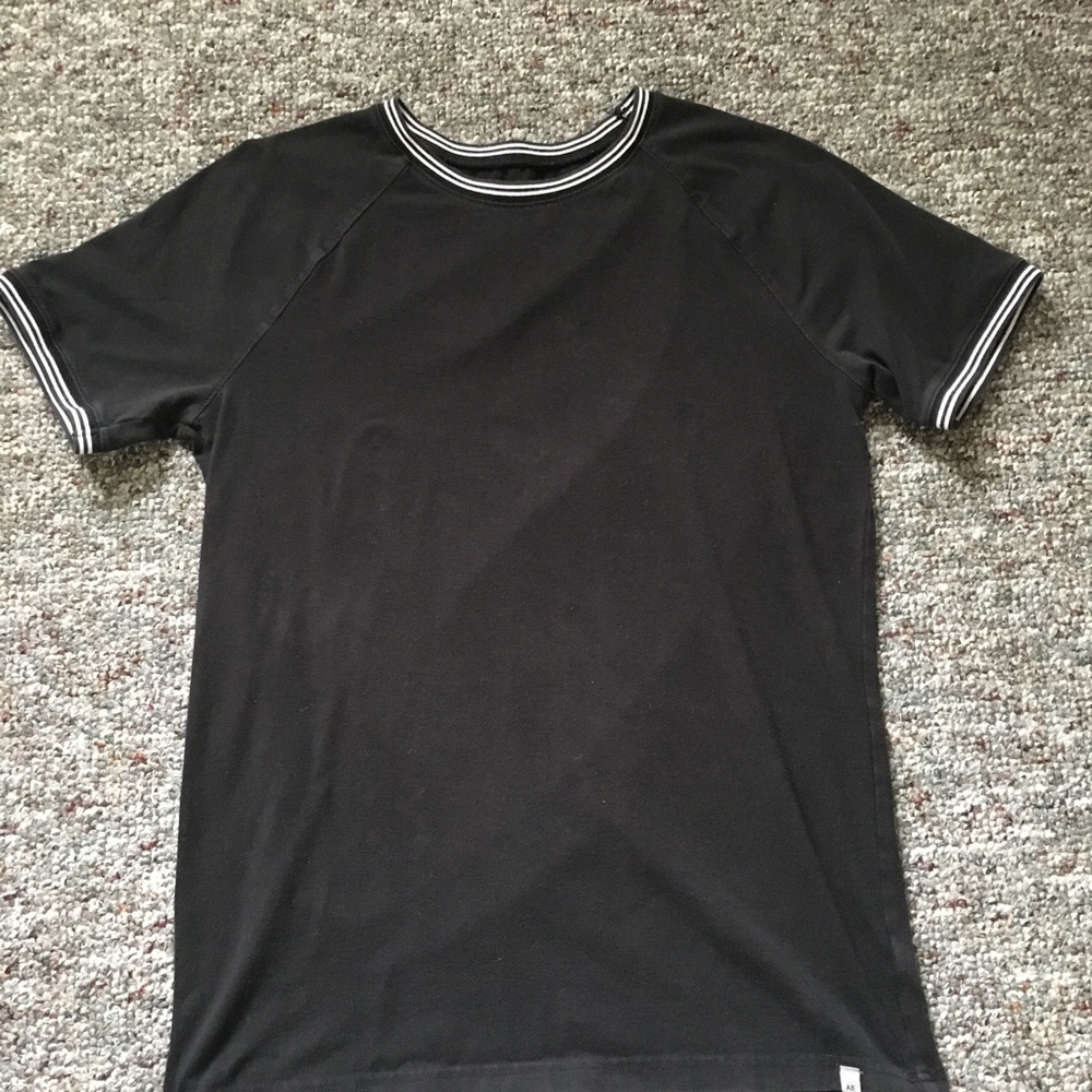 Black t shirt with white trim